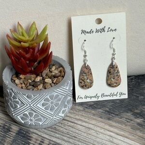 Handcrafted Natural Petrified Wood Opal Sterling Silver Earrings
